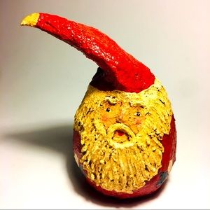 Vintage Paper Mache Possibly Gourd Odd Shaped Santa Claus Figure